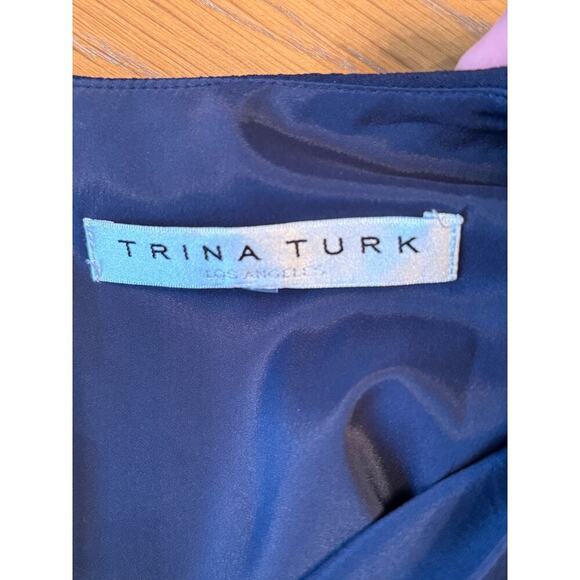 Trina Turk Navy Blue Cape Dress - Picture 7 of 14